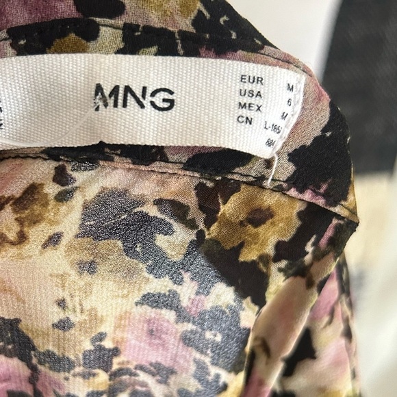 MANGO floor length sheer floral button down dress size 6 - Picture 11 of 11